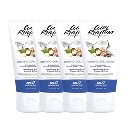 Curl Rhythm Defining Curl Cream - Hair Moisturizer for Curly Hair - Styling Cream for Frizz Control, Bounce, and Shine - Sulfate Free - 4 pc