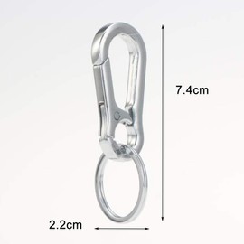 MINGZE Metal Keyring Key Holder Keychain, Quick Release Detachable Key Rings, Heavy Duty Stainless Steel Key-Clips,3PCS