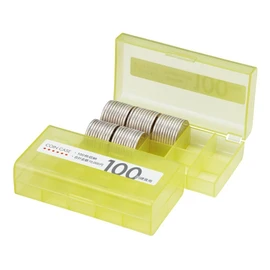 Open Industry Coin Case 100 Yen Coin (Holds 100 Coins), M-100W, Yellow