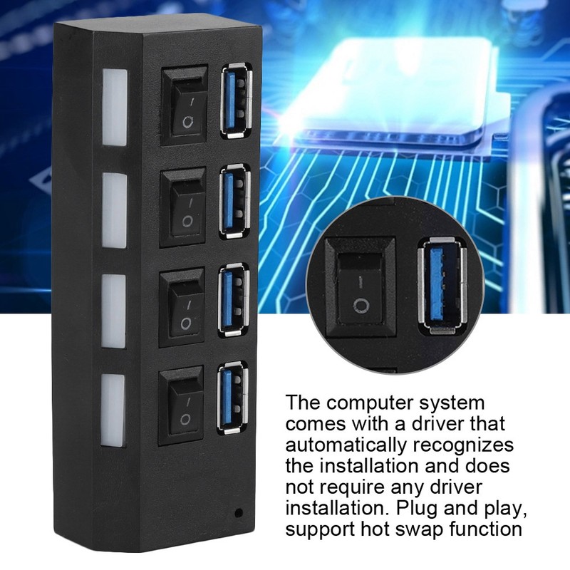 High speed USB3.0 splitter 4 port USB Hub Switch Expansion