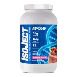 Evogen Isoject - Aislado de Proteína de Suero | De Ultrapura en Polvo con Enzimas Ignitor, Bcaa y Eaa | Absorción y Recuperación Mejoradas | Sabor a Fresa