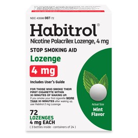Habitrol Nicotine Lozenges - 4 mg, Mint Flavor, 72 Count - Nicotine Lozenge to Reduce Cravings & Help Quit Smoking