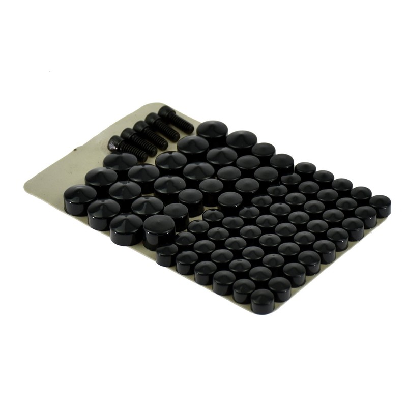 HDBUBALUS Motorcycle Black 75pcs Bolts Toppers Caps Cover Fit for