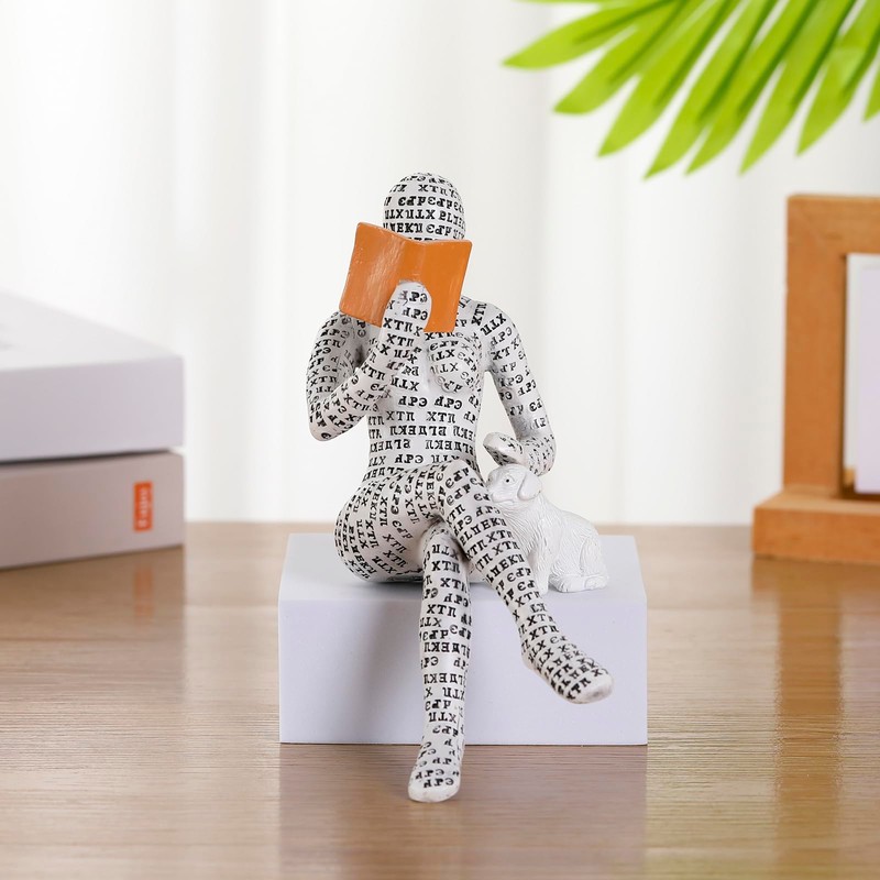 Home Decor Thinker Statue Pulp Reading Women Aesthetic Bookworms Abstract