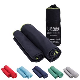 Prime Art Wood® Microfibre Hand Towels Set of 2 (70 x 140 cm and 40 x 80 cm) Quick-Dry, Extremely Absorbent, Ultralight Travel Towel Set with Bag - Ideal for Outdoor, Travel, Camping, black, 200x100cm