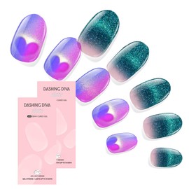 Dashing Diva Glaze Nail Strip Duo - Cosmic Hearts Collection - It's Science, Duh & He's Cuter In Person - Long Lasting, Chip Resistant, Semicured Gel Nail Strips - Contains 2 Colors