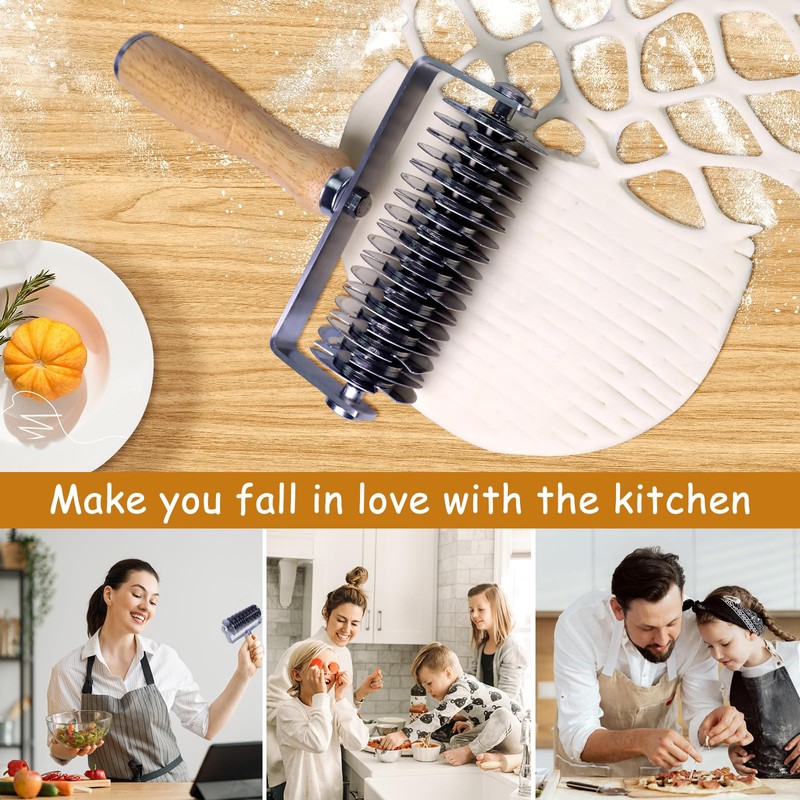 Stainless Steel Pastry Lattice Cutter, Lattice Dough Wheel Cutter with