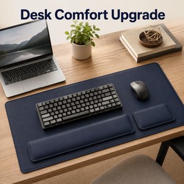 Waterproof PU Leather Desk Mat Set for Office & Gaming - Large Non-Slip Mouse & Keyboard Work Surface