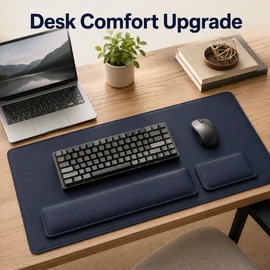 Waterproof PU Leather Desk Mat Set for Office & Gaming - Large Non-Slip Mouse & Keyboard Work Surface