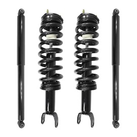 COMPLETESTRUTS - Front Complete Strut Assemblies with Coil Springs and Rear Shock Absorbers Replacement for 2006-2008 Dodge Ram 1500 4WD - Set of 4, black