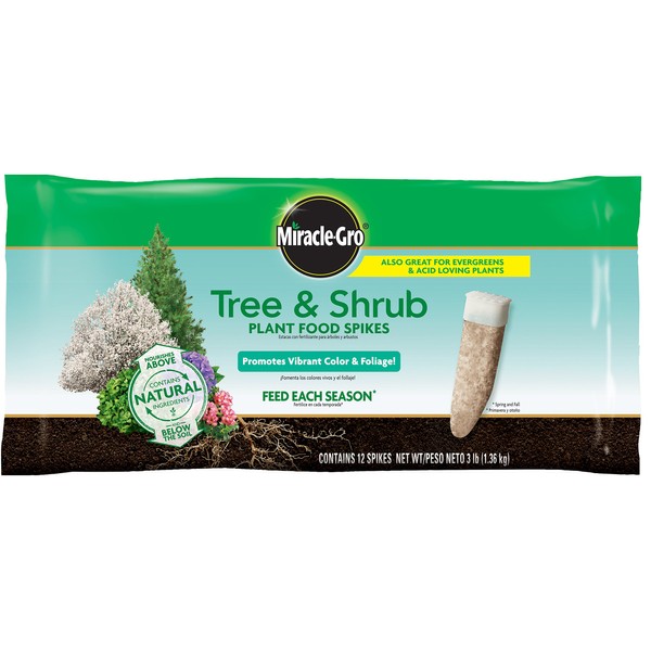 Miracle-Gro Tree & Shrub Plant Food Spikes, 12 Spikes/Pack