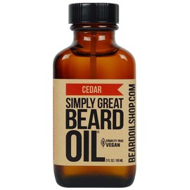 Simply Great Beard Oil - CEDAR Scented Beard Oil - Beard Conditioner 3 Oz Easy Applicator - Natural - Vegan and Cruelty Free Care for Beards - America's Favorite