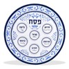 Passover Seder Plates 12" Melamine - 6 Section Plate Marked