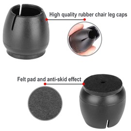 CYH 40 Pcs Round Rubber Chair Leg Protectors Chair Leg Protectors Non-Slip Scratch Resistant for Round Furniture Legs (17-21mm)