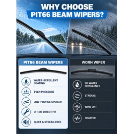 Windshield Wiper Blades, 22"+22", Stable, Quiet, All Season 2 Pack