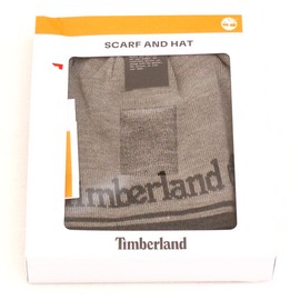 Timberland Gray Knit Scarf & Reversible Beanie Men's One Size New in Box