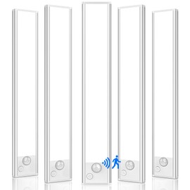 VerRon 5-Pack Under Cabinet Lighting, Upgraded 2200mAh Rechargeable Under Cabinet Lights Wireless, LED Motion Sensor Light Indoor Closet Lights Under-Counter Light Fixtures for Kitchen, Hallway, 10in