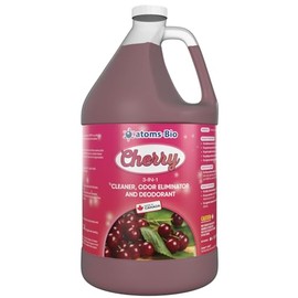 atoms-Bio CHERRY Concentrated 3-in-1 Cleaner, Odor Eliminator & Deodorant | Cherry Scent | pH Neutral | Industrial Strength | For Bathrooms, Grease Traps, Surfaces & Pet Odors | 3.87L