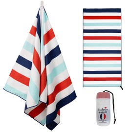 Exclusivo Mezcla Microfiber Quick Dry Beach Towel Set, Large Sand Free Beach Towel for Travel/ Camping/ Sports (4-Pack, 30"X60") - Super Absorbent, Compact and Lightweight