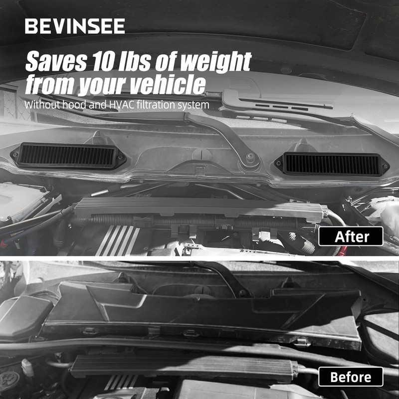 Bevinsee 2pcs Cabin Air Cowl Filters Compatible with E Chassis