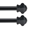Thestoa Curtain Rods for Windows 32-48 inch, 5/8"Black Curtain Rods