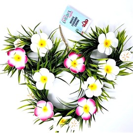 Theme Park Merchandise WDW Resorts Aulani Mickey Icon Shaped Christmas Door Flower Wreath