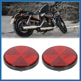 A ABSOPRO Pair M6x1.0 Red Plastic Universal Screw Mount Reflective Warning Reflector for Motorcycle Bike Item Replacement