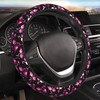 Pink Flamingos Elastic Steering Wheel Cover Non-Slip Breathable Steering Wheel