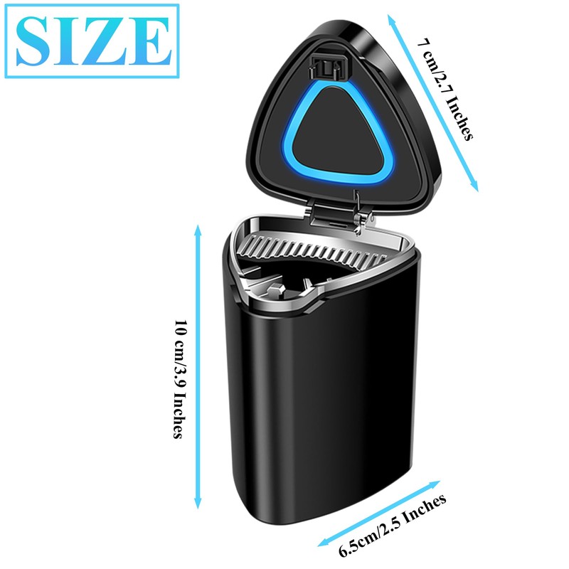 WaiNynyda Car Ashtray with Lid Smell Proof, Smokeless Ashtray, Mini