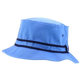 Armycrew Oversized XXL Roll Up Bucket Hat with Stripe Band, Columbia Blue, XX-Large