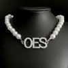 Order Of The Eastern Star Society Beads Necklace OES White