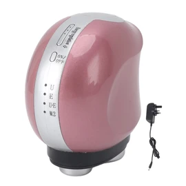 2 in 1 Ultrasound Massager Machine Deep Tissue Massage 3 Levels Rechargeable Full Body Bioelectric Massager Device 100‑240V GB Plug Pink