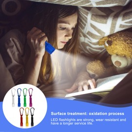 Leikurvo Pack of 14 LED Key Fob Torch, Children's Mini LED Torch Portable Torch for Outdoor Camping Cycling (Black, Red, Blue, Purple, Gold, Green, Silver)