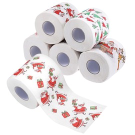 Ciieeo 5 Rolls Christmas Toilet Paper Printed Toilet Paper Santa Toilet Paper Christmas Party Favors Santa Claus Toilet Paper Funny Goft Christmas Trees Toilet Paper Novelty Toilet Paper