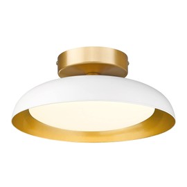 kudos Flush Mount Ceiling Light, 12-inch LED Ceiling Light Fixture, White and Gold Finish, 12W 1200lm Light Fixtures Flush Mount for Bedroom, Hallway, 3CCT Adjustable, KDCL01-WT