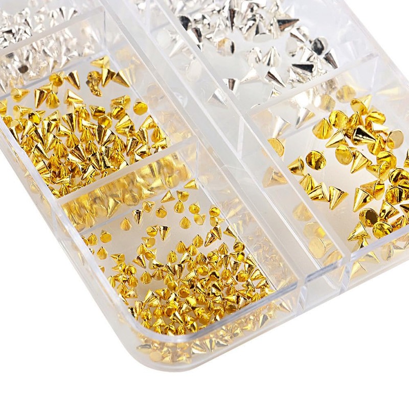 Unique Cone Nail Art Studs, Metal 3D Nail Art Studs