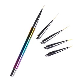 BIUDECO 5pcs Nail Art Pen Set Replacement Heads Nail Art Brush Set for Manicure Professional Tool Kit