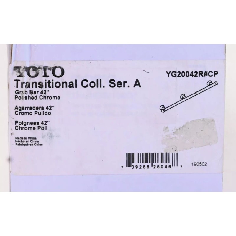 Toto Grab Handle Bar 42" Wall Mount 46 Long Polished