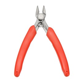 sourcing map 5" Flush Cut Pliers Precision Thicker Wire Cutter Side Cutter Diagonal Cutting Pliers for Jewelry Model Electronic 3D Print, Red/Silver