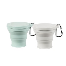 Folding Cup, Portable, Plastic Bottle, Folding Cup, Set of 2, Folding Lid, 6.1 fl oz (180 ml), Heat Resistant, Multifunctional, Stylish, Lightweight, Travel Goods, Stylish, Camping, Outdoors