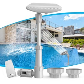 Auto-Swing Pool Fountain for Above/Inground Pools, Cooling Waterfall Pool Sprinkler Wide Spray Coverage Adjustable Pressure & Height 16-23", Garden/Yard Outdoor Decorations, Swimming Pool Accessories