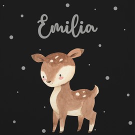 Geschenk mit Namen personalisiert by Shirtracer - Children's Apron for Boys and Girls - Cute Deer, 4 Black
