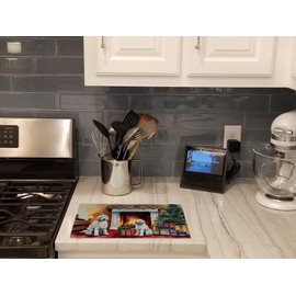 Caroline's Treasures DAC2692LCB Komondor Cozy Christmas Glass Cutting Board Large Decorative Tempered Glass Kitchen Cutting and Serving Board Large Size Chopping Board