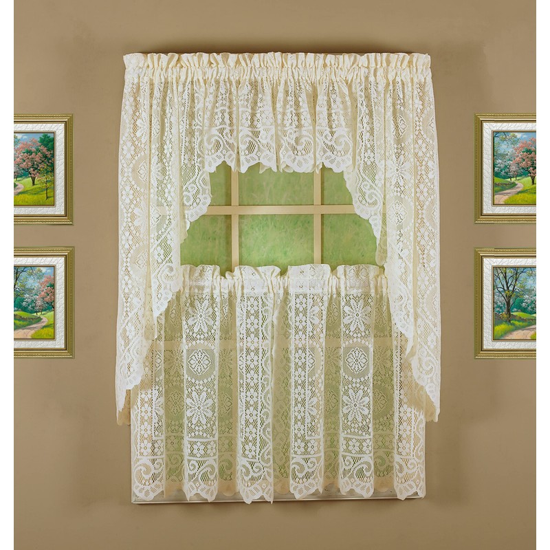 Today's Curtain Hopewell Premium Lace Panel 63", Cream, 58W x