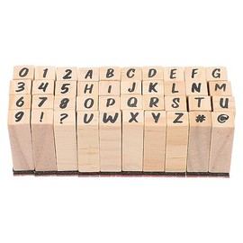 Operitacx 40 Pieces Letter Stamp Set, Wooden Stamp Alphabet Stamp Letters Number Stamp Numbers and Symbols, Stamp Set Letters for Art Card Planner
