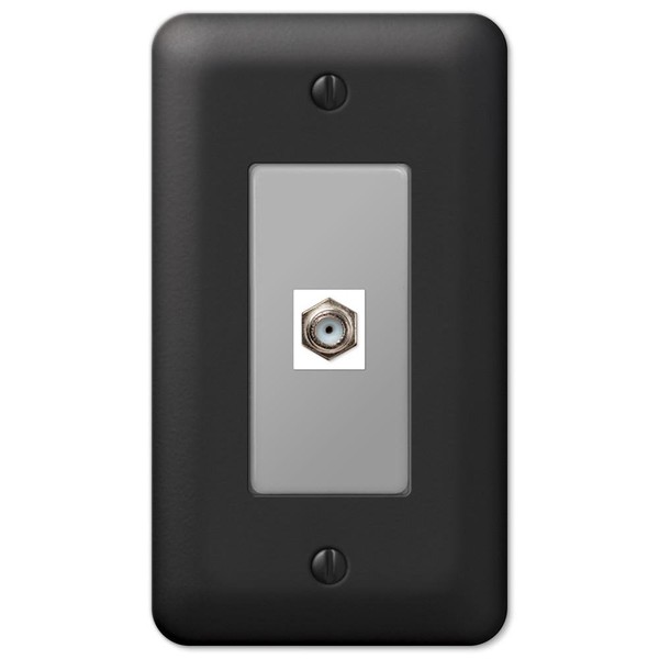 AMERELLE Devon Black Steel 1 Cable Jack Wallplate