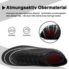 RDYLBU Football Boots Men's Madame Big Boy Football Shoes AG/TF, Black Ag