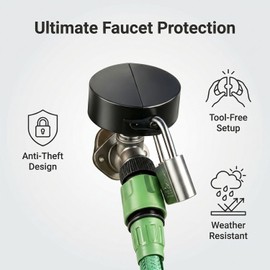 Outdoor Faucet Lock - Water Spigot Lock, Hose bib Lock, Suitable for Valve Handles with diameters ranging from 1-1/2 to 3 inches