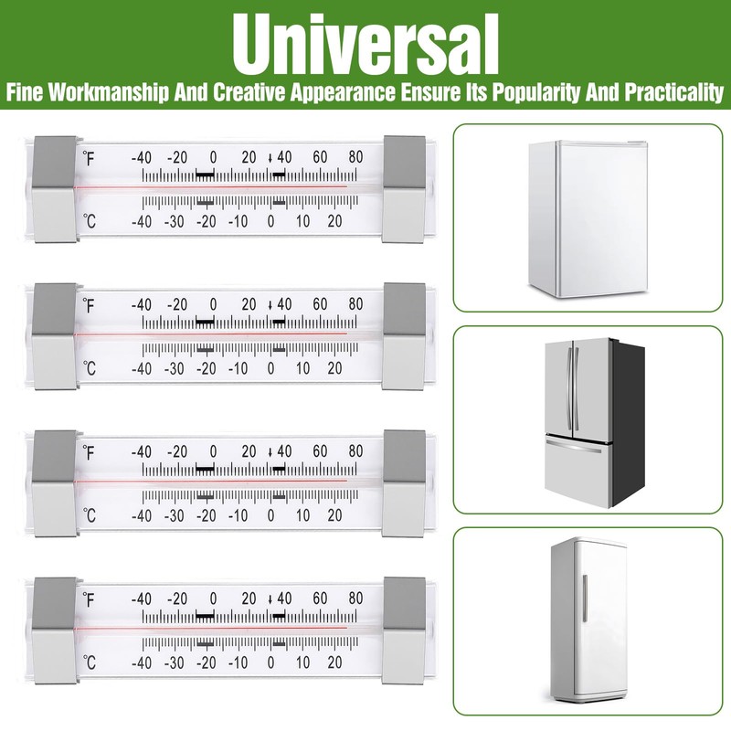 9 Pack Fridge Refrigerator Freezer Thermometer, Waterproof Analog, Large Dial,