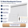 13 Mesh Needlepoint Canvas for Stitching: Rolled Mono Canvas Crease-Free